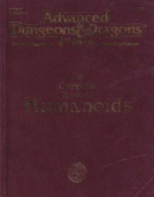 Advanced Dungeons & Dragons 2nd Edition - Players Handbook Rules Supplement - The Complete Book of Humanoids (B Grade) (Genbrug)